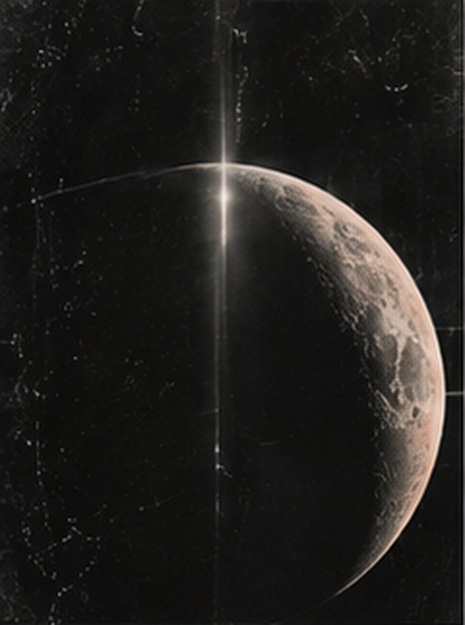 A crescent moon in starlight, the NOOKS Everywhere Balm tin floating above it