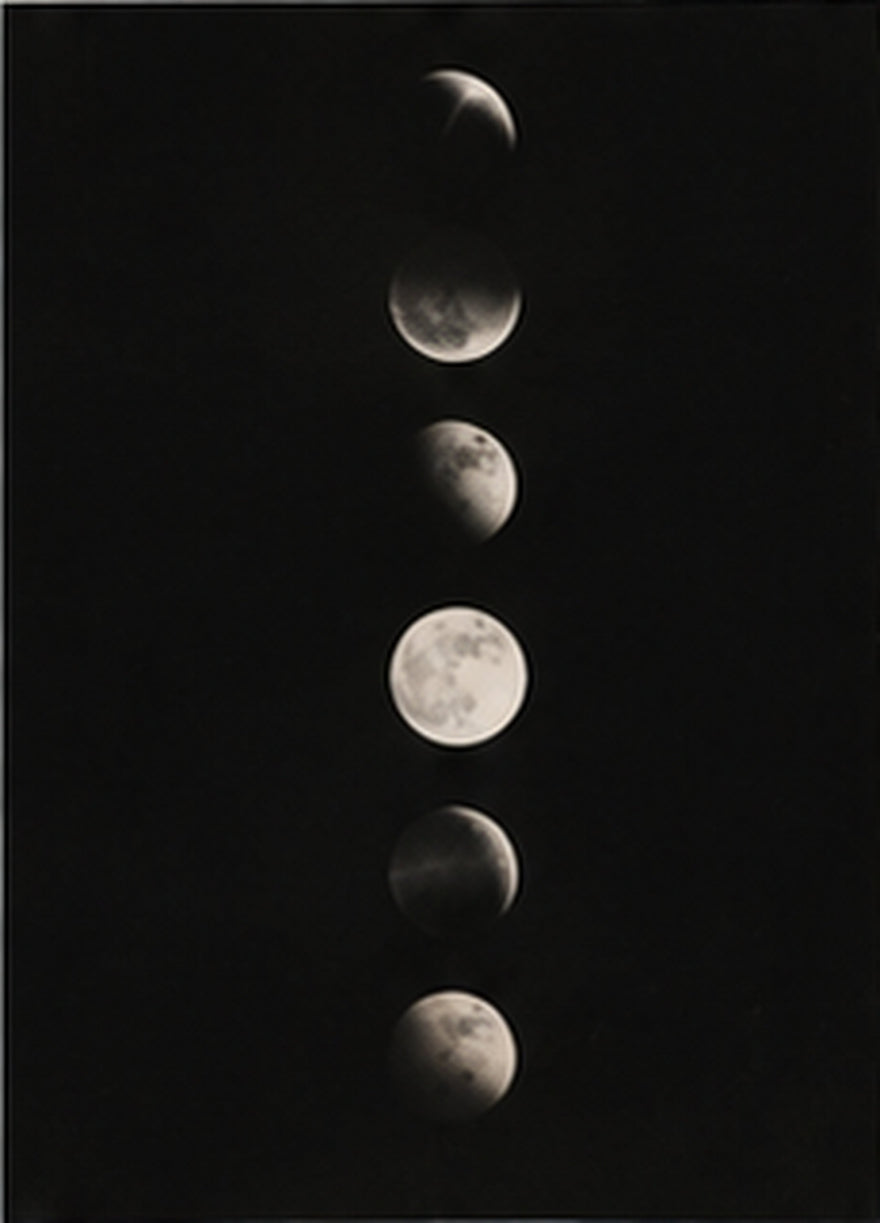 The phases of the moon in sequence